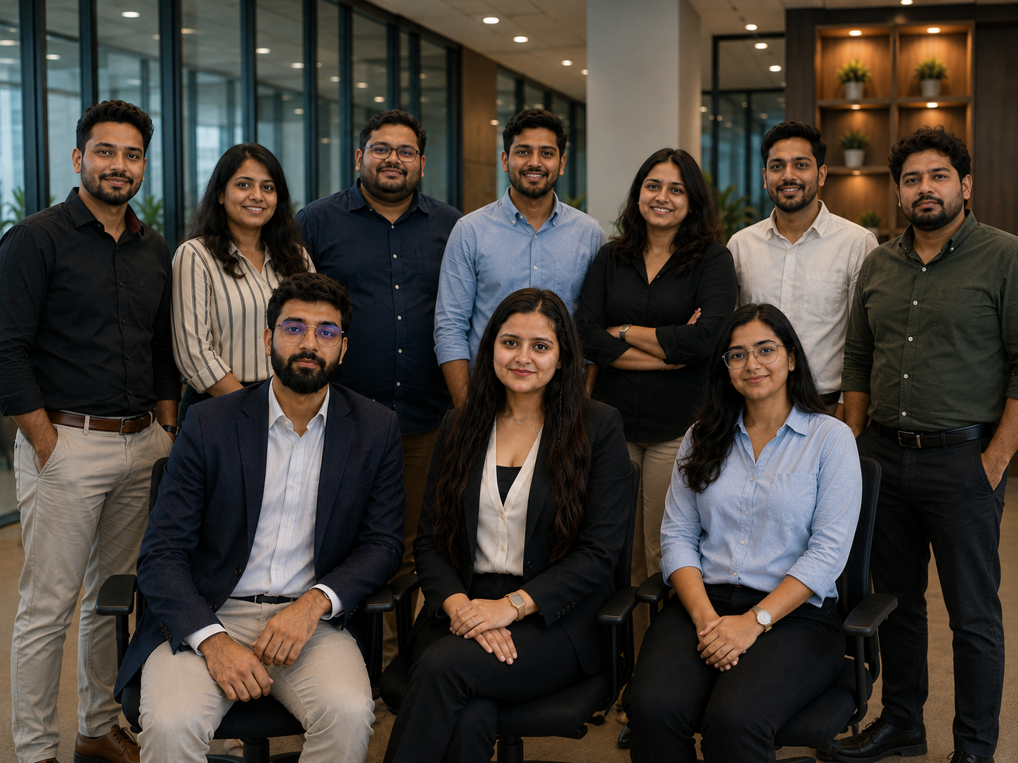 The AdsTime team working in the office